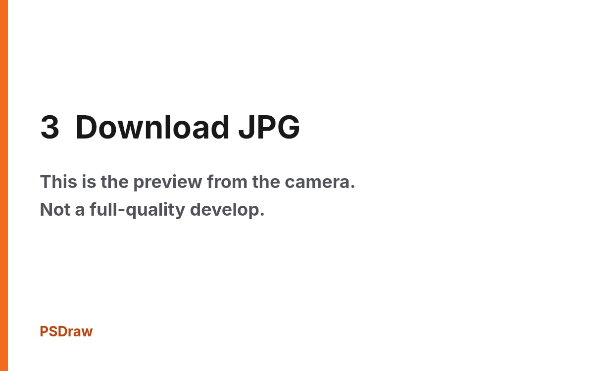 Download after RAW to JPG. The original stays on the device.